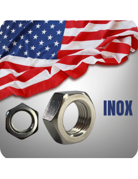 ECROU AMERICAIN BAS HM COTES POUCES AMERICAINES INOX A4