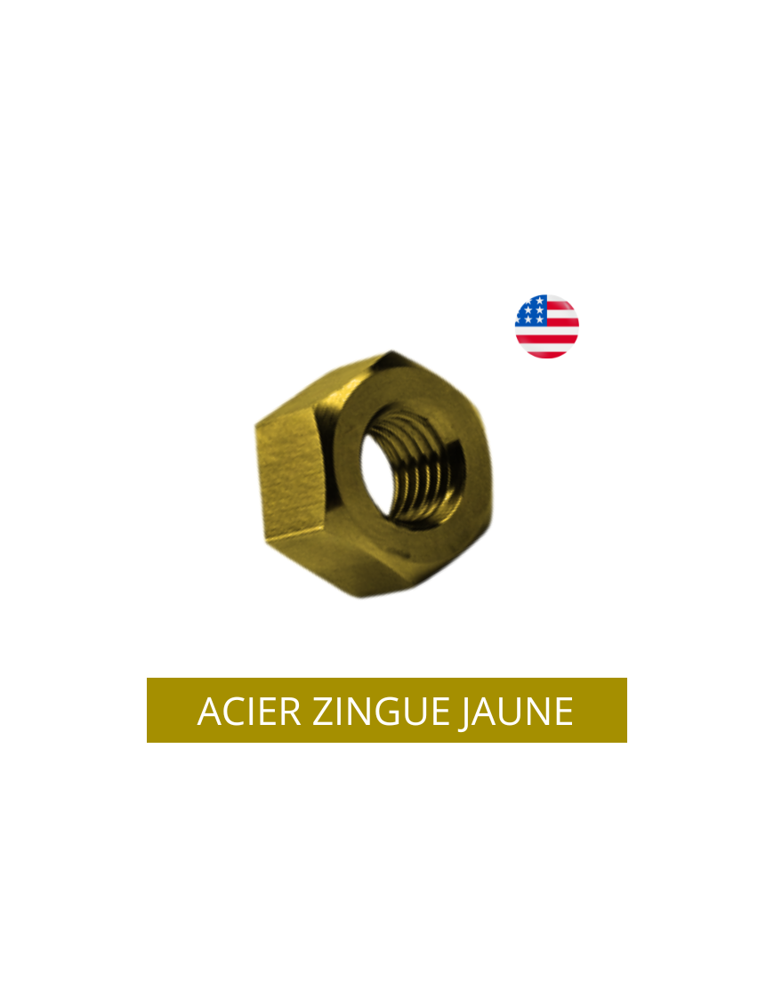 ECROU-AMERICAIN-UNF-UNC-HU-ZINGUE-JAUNE