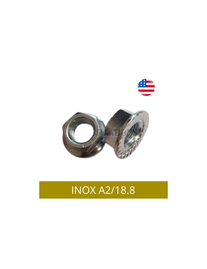 ECROU-AUTOFREINE-A-EMBASE-UNC-UNF-INOXA2-18.8
